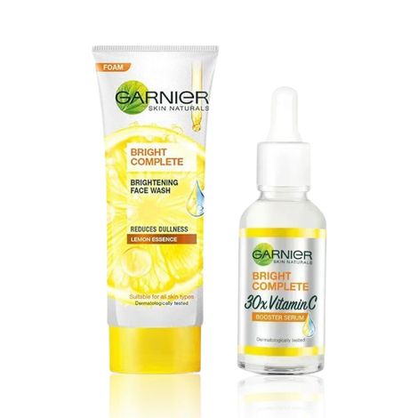 Buy Garnier Skin Naturals Bright Complete Vitamin C Glow Duo- Face Wash (100g) + Vitamin C Booster Face Serum (15ml)-Purplle