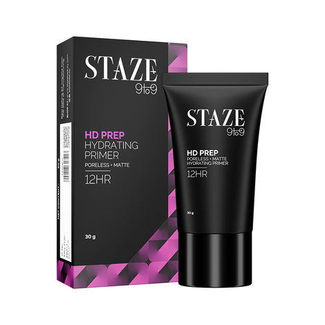 Buy Staze 9to9 HD Prep Hydrating Primer | For Smooth & Flawless Base | Blurs Pores, Fine Lines & Wrinkles | Waterproof Makeup Base | 12H Longlasting | Suitable for All Skin Types | 30 g-Purplle