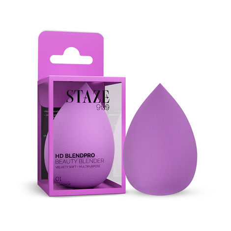 Buy Staze 9to9 HD BlendPro Velvety Soft + Multipurpose Beauty Blender | For Seamless Makeup Application | 01 Teardrop-Purplle