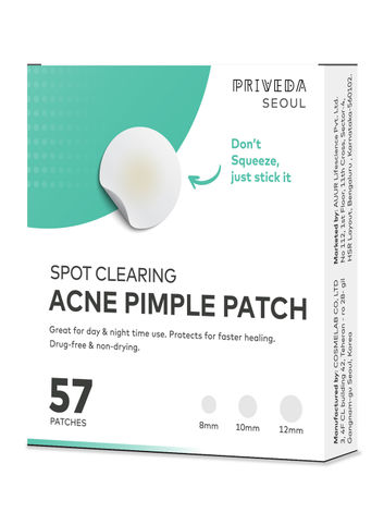 Buy Priveda Seoul Spot Clearing Acne pimple patch - Invisible Facial Stickers cover with 100% Hydrocolloid (57 patches) (20 gm)-Purplle