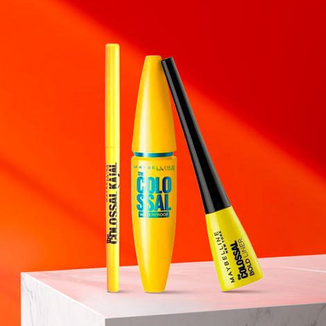 Buy Maybelline New York Call Me Colossal Kit-Mascara+ Kajal+ Bold Liner Combo of 3-Purplle