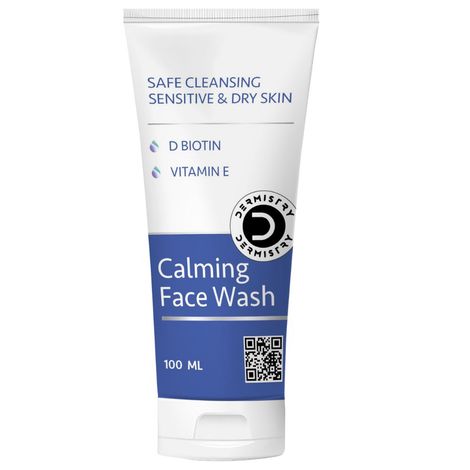 Buy Dermistry Sensitive & Dry Skin Care Calming Soothing Creamy Mild Safe Moisturizing Soap Free Face Wash Safe Gentle Cleansing I Sulphate Free I D Biotin Vitamin E I Suits Combination & All Skin Types I Men Women (100 ml)-Purplle