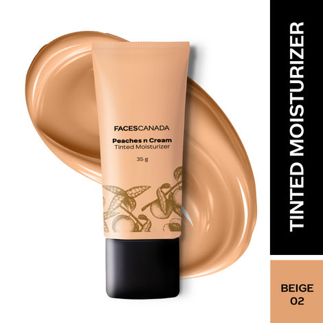 Buy FACES CANADA Peaches N Cream Tinted Moisturizer -Beige 02 , 35 gm | Soft Peachy, Natural Glow | Lightly Tinted BB Cream | Non Oily Lightweight Gel Formula | Blends Easily | Suitable For All Skin Types-Purplle
