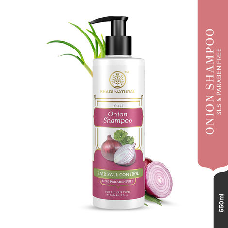 Buy Khadi Natural Onion Hair Shampoo| Nourishes Hair Follicles - 650 ml-Purplle