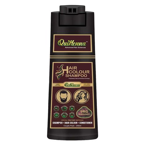 Buy Quikhenna Hair Color Shampoo 9Rg Burgundy- 200 Ml | Ammonia-Free | Quick & Effortless Grey Coverage | Salon-Like Hair Color At Home | Hair Dye Coloring For Men & Women | Instant Hair Colour Solution-Purplle
