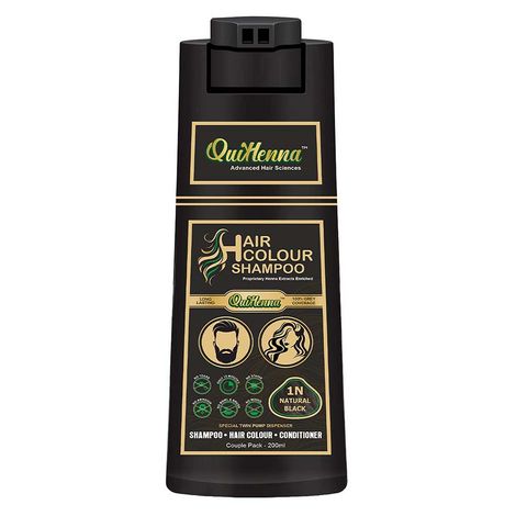 Buy Quikhenna Hair Color Shampoo 1N Natural Black- 200 Ml | Ammonia-Free | Quick & Effortless Grey Coverage | Salon-Like Hair Color At Home | Hair Dye Coloring For Men & Women | Instant Hair Colour Solution-Purplle