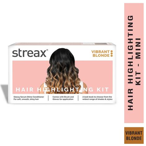 Buy Streax Hair Colour Highlight Kit | Blonde Hair Colour, Vibrant Blonde - Pack of 1 I Enriched with Walnut & Argan Oil I Hair Colour for Women | Rich, vibrant, Easy to use, DIY Application (75 gm)-Purplle