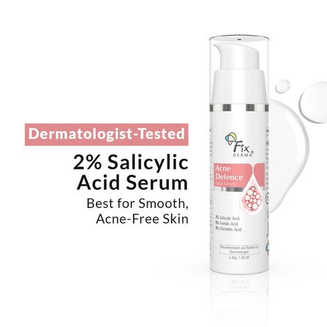 Buy Fixderma 2% Salicylic Acid Acne Defence Face Serum  5% Azelaic Acid & 4% Mandelic Acid | For Men & Women Face Serum For Oily Skin- 30 gm-Purplle