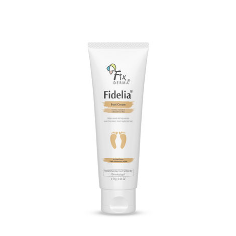 Buy Fixderma Lactic Acid, Urea, Glycerine Fidelia Foot Cream For Dry & Cracked Feet, Moisturizes and Soothes Feet, Heel Repair Paraben & Sulphate Free, All Skin Types 75 gm-Purplle