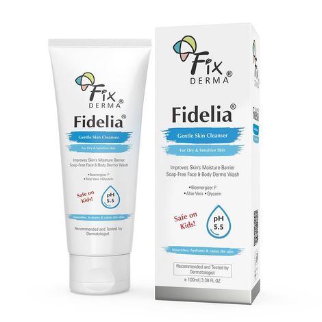 Buy Fixderma Fidelia Gentle Skin Cleanser | Face Wash for Women | Body Wash for Men | Face & Body Wash for Dry & Sensitive Skin | Soap Free Face & Body Wash - 100 ml-Purplle
