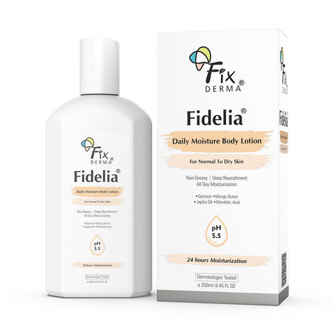 Buy Fixderma Fidelia Daily Moisture Body Lotion | Moisturizer for Face & Body | Body Lotion for Winter | Body Lotion for Women & Men | Body Lotion for Dry Skin with Jojoba Oil & Oatmeal - 250 ml-Purplle