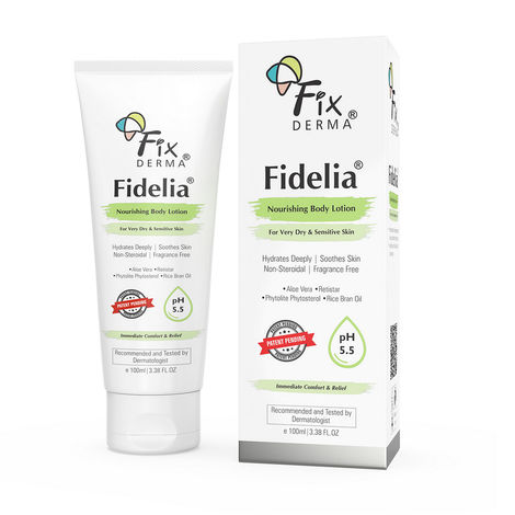 Buy Fixderma Fidelia Nourishing Body Lotion | Moisturizer for face & Body | Body lotion for Women & Men | Body Lotion for Sensitive & Very dry skin with Rice Brain Oil & Aloe vera - 100 ml-Purplle