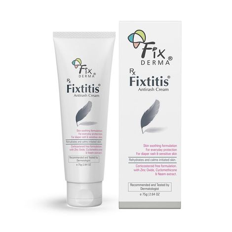 Buy Fixderma 15% zinc oxide Fixtitis Anti Rash Cream | Diaper rash cream for baby | Softening the Rough Skin, Soothing and Healing | Rash Cream for Sensitive Skin - 75 gm-Purplle