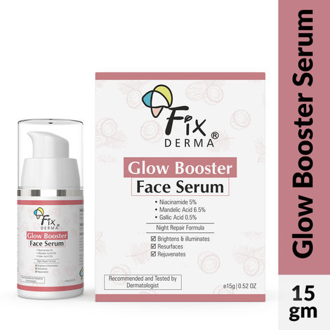 Buy Fixderma 5% Niacinamide Serum Glow Booster Face serum with 6.5% Mandelic Acid & 0.5% Gallic Acid | Skin Brightening Serum | Face Serum for Men & Women - 15 gm-Purplle