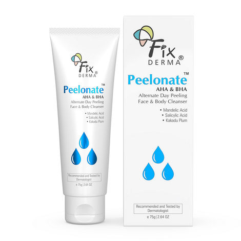 Buy Fixderma 2% Mandelic Acid + 1% Salicylic Acid Face Wash, Peelonate AHA & BHA Face Cleanser | Face Wash for Women & Men | AHA BHA Face Wash | Cleanser for Face & Body | Face Wash for Oily Skin - 75 gm-Purplle