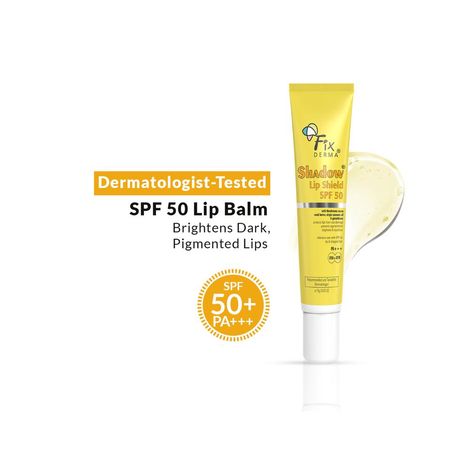 Buy Fixderma Shadow SPF 50 Lip Shield | Lip Balm SPF 50 with Theobroma Cacao Seed Butter, Virgin Coconut Oil & Glutathione | Prevents Pi gmentation & Sun Damage | PA+++, Sun Protector UVA & UVB - 15 gm-Purplle