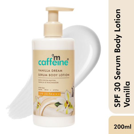 Buy mCaffeine Vanilla Dream Serum Body Lotion SPF 30 PA+++ | 72 hrs Deep Moisturization & High Sun Protection | With Niacinamide & Cocoa Butter - 200 ml-Purplle