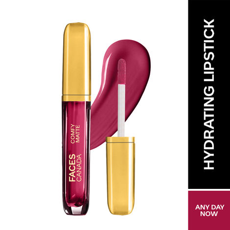 Buy FACES CANADA Comfy Matte Liquid Lipstick - Any Day Now 04, 3.8 ml | Comfortable 10HR Longstay | Intense Matte Color | Almond Oil & Vitamin E Infused | Super Smooth | No Dryness | No Alcohol-Purplle