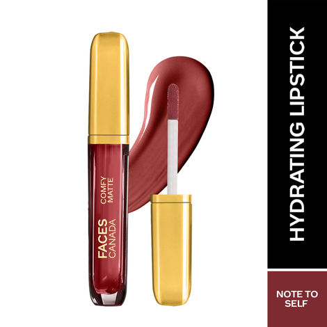 Buy FACES CANADA Comfy Matte Liquid Lipstick - Note To Self 07, 3.8 ml | Comfortable 10HR Longstay | Intense Matte Color | Almond Oil & Vitamin E Infused | Super Smooth | No Dryness | No Alcohol-Purplle
