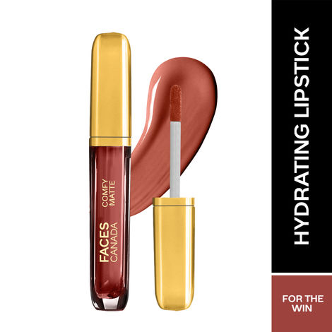 Buy FACES CANADA Comfy Matte Liquid Lipstick - For The Win 08, 3.8 ml | Comfortable 10HR Longstay | Intense Matte Color | Almond Oil & Vitamin E Infused | Super Smooth | No Dryness | No Alcohol-Purplle