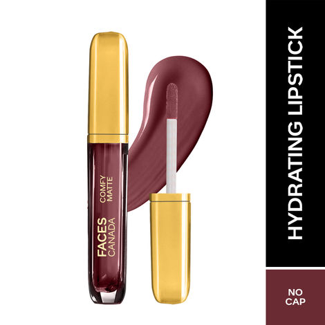 Buy FACES CANADA Comfy Matte Liquid Lipstick - NO Cap 32, 3.8 ml | Comfortable 10HR Longstay | Intense Matte Color | Almond Oil & Vitamin E Infused | Super Smooth | No Dryness | No Alcohol-Purplle