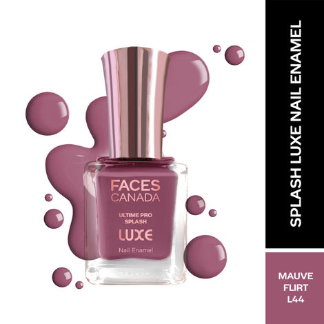 Buy FACES CANADA Ultime Pro Splash Luxe Nail Enamel - Mauve Flirt (L44), 12 ml | Glossy Finish | Quick Drying | Long Lasting | High Shine | Chip Defiant | Even-Finish | Vegan | Non-Toxic | Ethanol-Free-Purplle