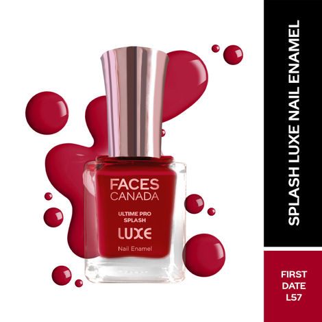Buy FACES CANADA Ultime Pro Splash Luxe Nail Enamel - First Date (L57), 12ml | Glossy Finish | Quick Drying | Long Lasting | High Shine | Chip Defiant | Even-Finish | Vegan | Non-Toxic | Ethanol-Free-Purplle