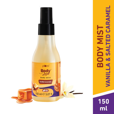 Buy Plum BodyLovin' Vanilla Caramello Body Mist | Long Lasting Delicious & Warm Vanilla Fragrance With Notes Of Salted Caramel & Pistachio | Travel-Friendly Perfume Body Spray 150 ml-Purplle