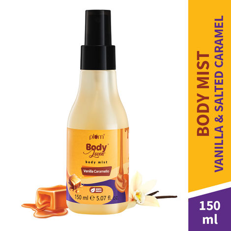 Buy Plum BodyLovin' Vanilla Caramello Body Mist | Long Lasting Delicious & Warm Vanilla Fragrance With Notes Of Salted Caramel & Pistachio | Travel-Friendly Perfume Body Spray 150 ml-Purplle