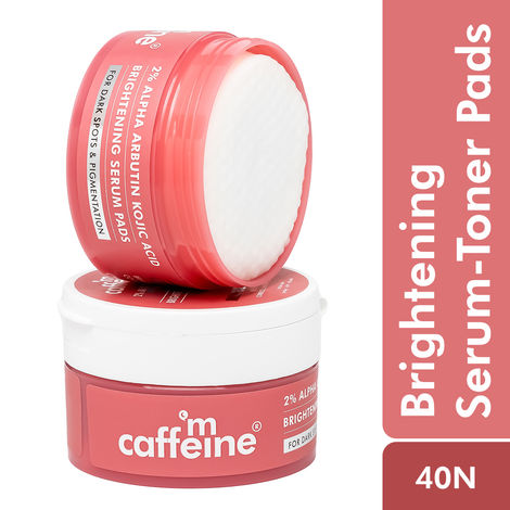Buy mCaffeine CLEAR GLOW 2% Alpha Arbutin Kojic Acid Brightening Serum Pads with 3% Niacinamide For Dark Spots & Pigmentation | Toner Pads for Even Skin Tone|For Men & Women | Fragrance Free- 40 N (x1)-Purplle