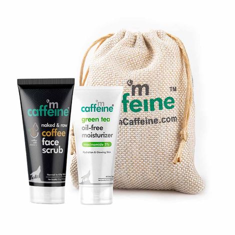 Buy MCaffeine Naked & Raw Coffee Face Scrub & Green Tea Oil- Moisturizer 10 ml+15g-Purplle