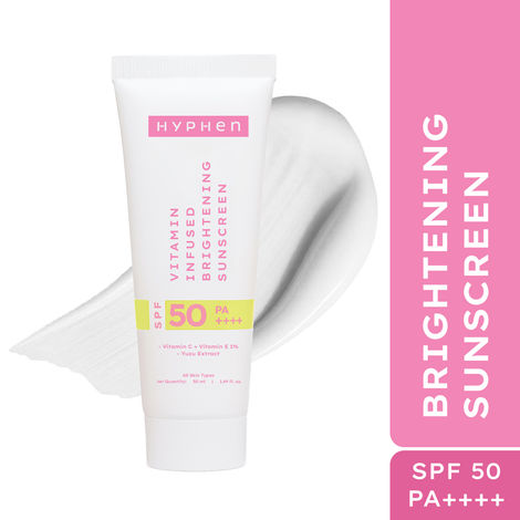 Buy Hyphen Vitamin Infused Brightening Sunscreen With SPF 50 PA++++ | UVA-UVB & Blue Light Protection |Brightens Skin, No White Cast & Lightweight - 50 ml-Purplle