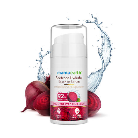 Buy Mamaearth Beetroot Hydraful Essence Serum - 15 ml For Hydrated Pink Glow with Beetroot & 1% Hyaluronic Acid Complex Face Serum | Upto 92% Instant Hydration | For Daily Smooth & Plumping Skin-Purplle