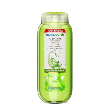 Buy Mamaearth Aloe Vera Moisturizing Body Wash with Aloe Vera & Calming Jasmine Scent For Soft & Soothed Skin - 275 ml | Intensely Moisturizes | Long Lasting Fragrance | Deeply Cleanses | Gentle | All Skin Types-Purplle