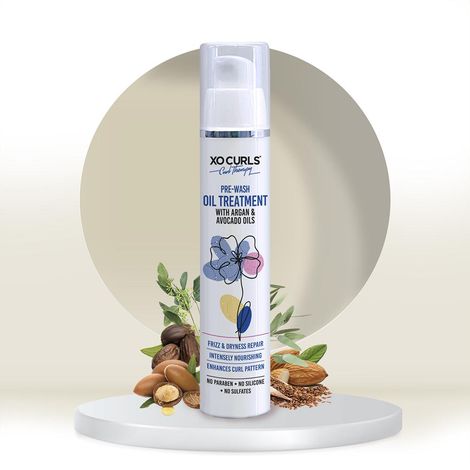 Buy Xo Curls Pre-Wash Oil Treatment for intense hydration, contains a blend of Argan & Avocado Oils 50 ml-Purplle