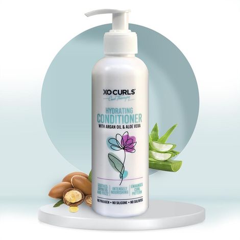 Buy XO Curls Hydrating Conditioner with Argan Oil and Aloe Vera for easy detangling and soft hair 250 ml-Purplle