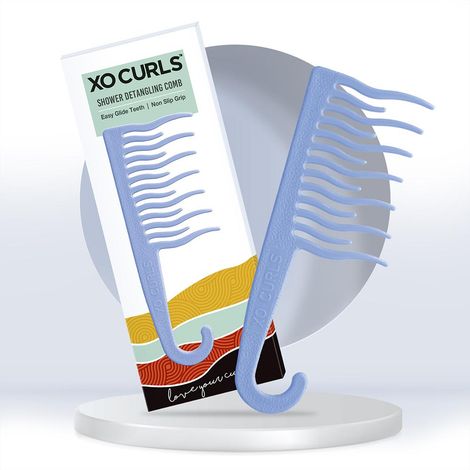 Buy Xo Curls Shower Detangling Comb - Blue 1 Pc-Purplle