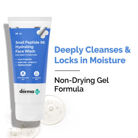 Buy The Derma Co. Snail Peptide 96 Hydrating Face Wash | Snail Mucin, Niacinamide, Peptide Complex & PENTAVITIN | 2x Hydration With Moisture Lock | Non-Drying Gel | Removes Dirt & Impurities | Korean Cleanser -80 ml-Purplle