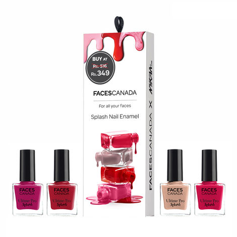 Buy FACES CANADA Pack of 4 Nail Paint Gift Box Combo - 25ml-Purplle