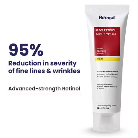Buy Re'equil 0.5% Retinol Night Cream, Makes Skin Youthful & Smooth, Prevents Fine Lines & Wrinkles 30 gm-Purplle