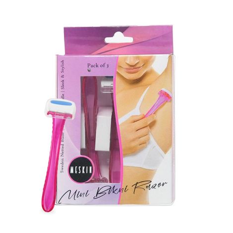 Buy Meskin Reusable Mini Bikini Razor for Woman Pack of 3 (Assorted Colors) 15gm-Purplle