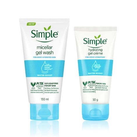 Buy Simple Water boost facewash (150 ml) + cream combo (50gm)-Purplle
