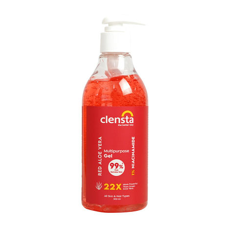 Buy Clensta Red Aloe Vera Gel 22x MORE POWERFUL Than Normal Aloe Vera For Skin and Hair With 99% Pure Aloe Vera Gel and 1% Niacinamide | Hydrating, Moisturizing & Glowing Skin | For Women & Men All Skin Type - 300ml-Purplle