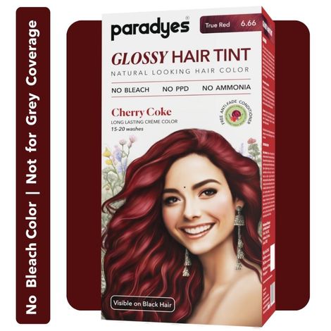 Buy Paradyes Cherry Coke Glossy Hair Tint Semi-Permanent Creme Color For Natural Black Hair,0.23 gm-Purplle