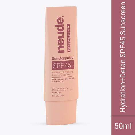 Buy Neude skin 3-in-1 SPF 45 PA+++ Glow Sunscreen 50 ml - No white cast - Sunstoppable-Purplle