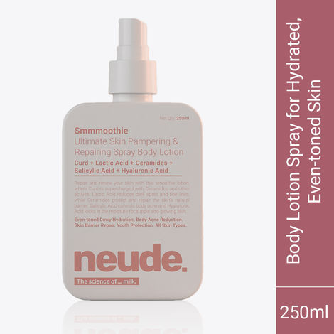 Buy Neude Skin Lightweight Spray Body Lotion: Niacinamide, Ceramides, Salicylic Acid, Yogurt 250 ml - Smmmoothie-Purplle