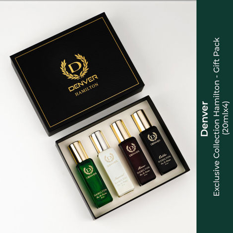Buy DENVER Hamilton Gift Set for Men - Hamilton, Imperial, Honour, Caliber - 20 ml Each | Long Lasting Luxury Perfume EDP-Purplle