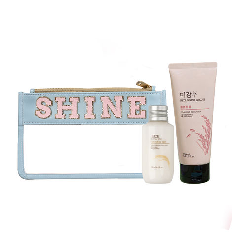 Buy The Face Shop Rice & Shine Kit Combo of 3-Purplle