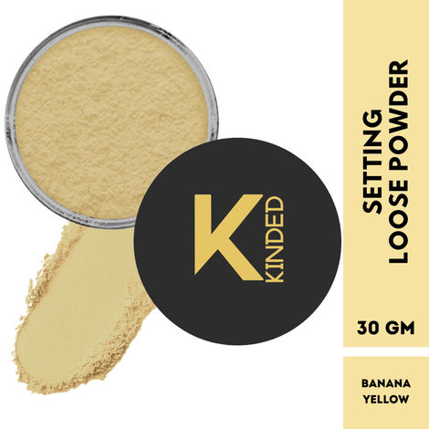 Buy KINDED Setting Loose Powder with Puff HD Translucent Finishing Powder (30 gm, Matte Banana Yellow)-Purplle