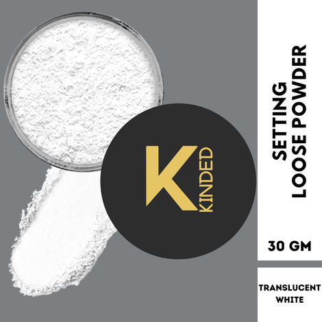 Buy KINDED Setting Loose Powder with Puff Translucent Finishing Powder (30 gm, Matte Translucent White)-Purplle